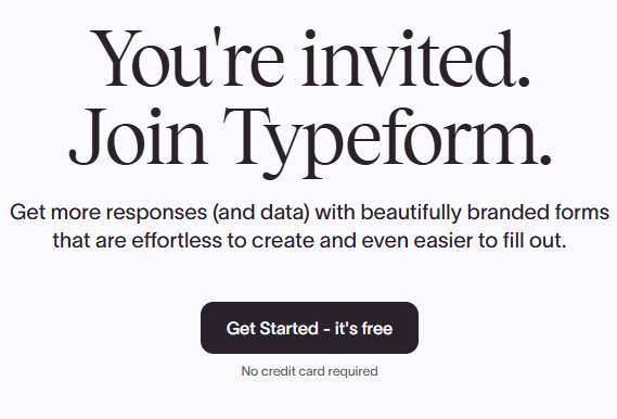 Typeform sign up